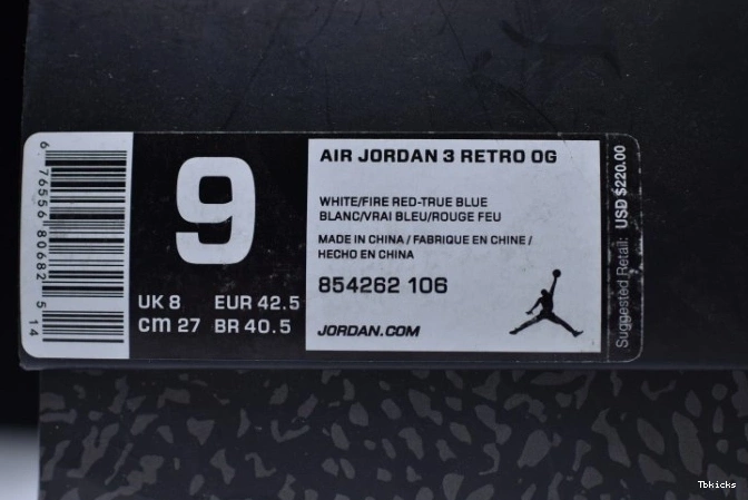 Reps TBK 854262-106 Blue Look Air Air 3 True Jordan Retro Nike First 0817